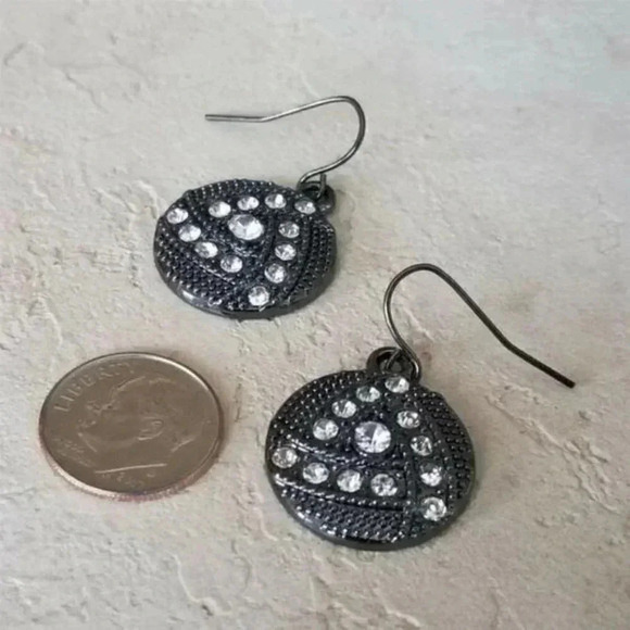 Avant Garde Gunmetal & Crystal Earrings - Picture 5 of 7